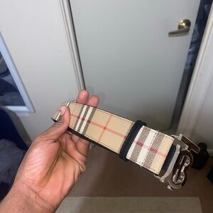 Burberry Beige Checkered Men's Belt